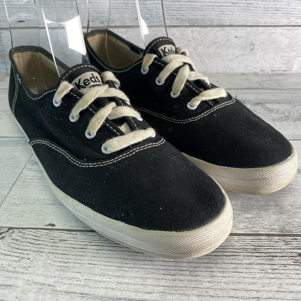 Keds Champion‎ Shoes Womens 9.5 Black Low Top Casual Canvas Sneakers WF34100M